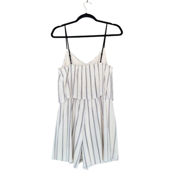 GYPSIES AND MOONDUST Spaghetti Strap Overlay Accordion Pleat Striped Romper M - Picture 15 of 15